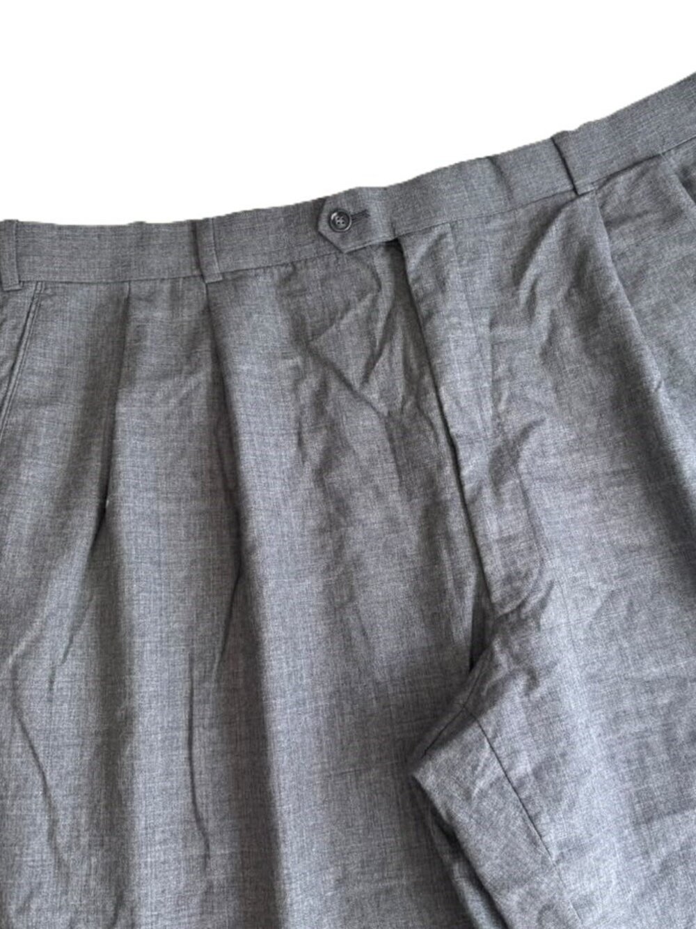 Vintage VERSINI 100% PURE Virgin Wool Men Gray Cuffed Suit Dress Pant Classic 42